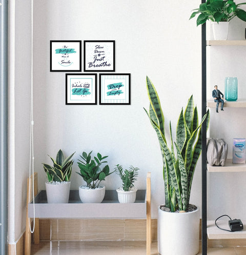 slow down and just breathe motivational quote wall frame