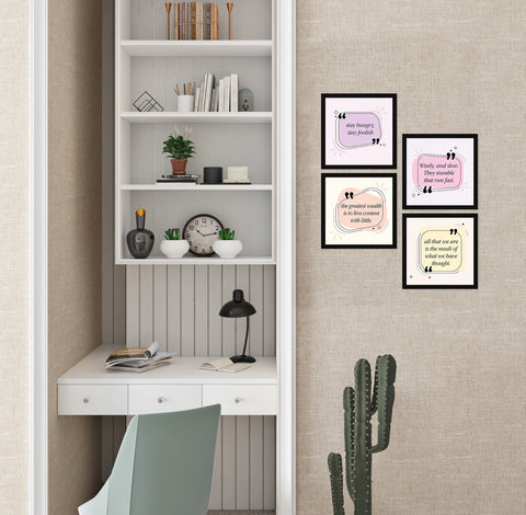 the greatest wealth is to live content with little motivational quote wall frame