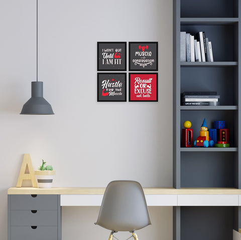 hustle for the muscle motivational quote wall frame