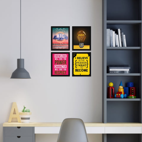Knowledge will give you power and character will give you respect motivational quote wall frame