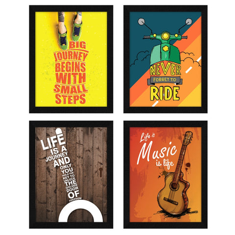 Life is music Music is life motivational quote wall frame