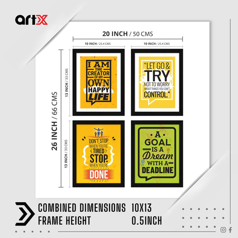 A Goal is a Dream with a Deadline Motivational Quote Wall Frames, Inspirational, Set of 4, AXS4-113