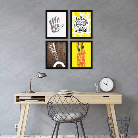 If Life Gives You Lemons Motivational Quote Wall Frames, Inspirational, Set of 4, AXS4-114