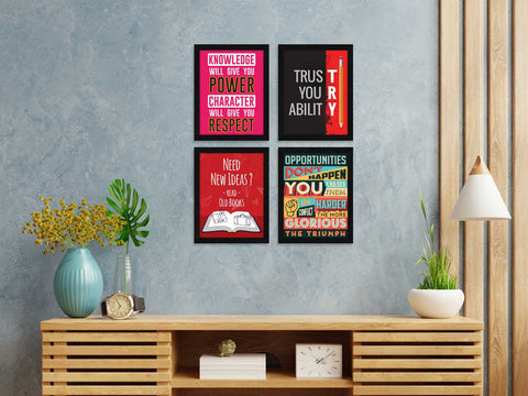 Knowledge will give you power character will give you respect motivational quote wall frames